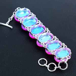 Bracelet en topaze rose, argent sterling 925, fait à la main, bijoux uniques, à porter tous les jours, cadeau de Pâques pour l'amour - Product Image 2