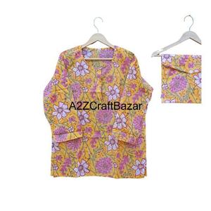 Conjunto de Pijama de Algodón 100% Suave de Secado Rápido para Damas de Honor, Camisón Largo Indio, Traje de Baño, Estampado Multicolor, Temporada de Verano - Product Image 2