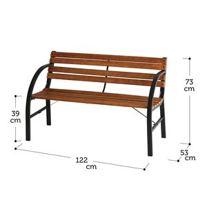 ม้านั่งโลหะไม้กระดานเก้าชั้นทำจากไม้คลาสสิกสำหรับบ้านโรงแรมสวนนอกสวนม้านั่งสำหรับลานกลางแจ้งและในร่มเฟอร์นิเจอร์ - Product Image 2