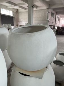 <span class=keywords><strong>Pot</strong></span> de jardinière en argile de magnésium Navire de sol sphérique innovant pour plantes de décoration de maison de luxe Grande pièce maîtresse d'affichage botanique - Product Image 5
