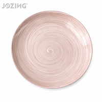 Service de vaisselle en céramique JOZING, assiettes à dîner peintes à la main avec motif vague tourbillonnante, plat de service en porcelaine, prêt à être expédié, directement de l'usine