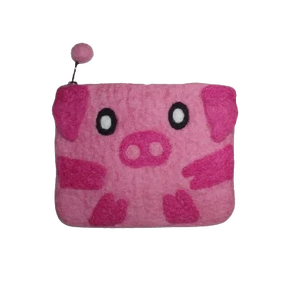 handmade high quality felt Pig design Coin Purse in Nepal for girls