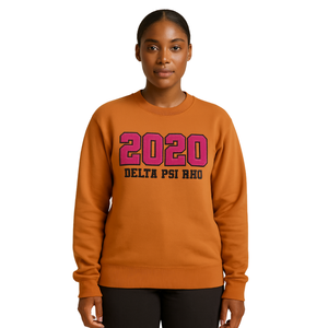 Delta Psi Rho Sorority <b>Crewneck</b> Sweatshirt Gold Cotton Poly Founding Year 2020 Greek Life Apparel Soft Comfortable Casual Wear - Product Image 1
