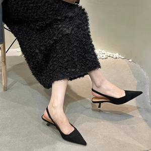 Sandalias de tacón de moda de verano para mujer, zapatos de tacón alto informales, cómodos y versátiles, de cuero genuino - Product Image 2