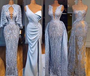 Elegant Women Luxury Party Club Floor-Length Mermaid Evening <b>Dress</b> <b>Pearls</b> Crystals Strapless Handmade Embroidery Custom Clothing - Product Image 2