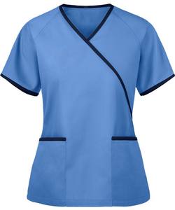 Polyester rayonne Spandex tissu gommages costumes ensembles d'uniformes médicaux pour les femmes couleur marine Joggers ensembles de gommages d'allaitement médical - Product Image 6