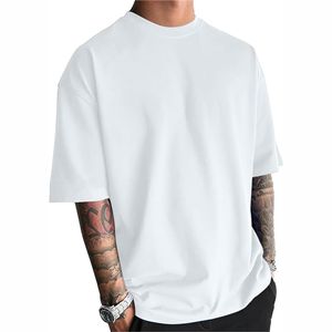 Camiseta de Hombre de Alta Calidad, 100% Algodón Orgánico, Corte Holgado y Extra Grande, Manga Corta, Color Sólido, Bordada, 240 Gramos de Peso de Tela - Product Image 3