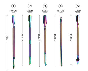 Hot Selling 6 Colors Stainless Steel <b>Nail</b> Pusher Gel <b>Nail</b> <b>Polish</b> <b>Remover</b> Tools Double Side <b>Nail</b> Cuticle Pusher - Product Image 4