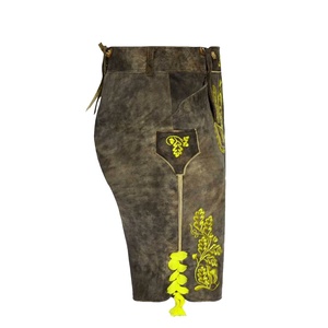 Pantalones Cortos de Cuero Genuino Lederhosen para Hombre, Diseño y Color Personalizados, Pantalones Cortos Bávaros de Alta Calidad para Festivales de Baile - Product Image 4