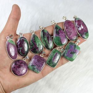 จี้ชุบเงินรูปทับทิม zoisite ที่น่าทึ่งจี้เพชรสร้อยคออัญมณี - Product Image 3
