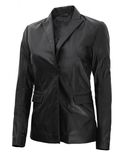 Blazer en cuir long de haute qualité pour femmes en véritable peau de mouton, style motard, fermeture à double boutonnage, logo personnalisé, vente en gros OEM - Product Image 2