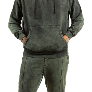 Ensemble de survêtements délavés à l'acide unisexe de haute qualité sweats à séchage rapide avec logo imprimé personnalisé Joggers grande taille respirants pour hommes et femmes - Product Image 6