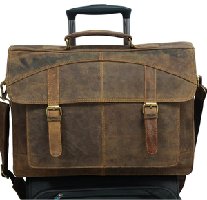 Leather Laptop <b>Bag</b>: Personalized Messenger Satchel for Men, Handmade <b>College</b> Shoulder Briefcase - Product Image 2