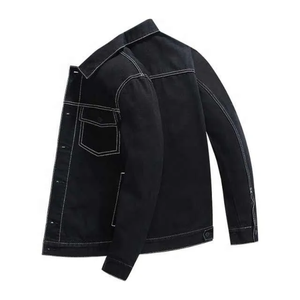 Vêtements décontractés vintage pour hommes, vestes jeans en denim classiques en coton sergé pour l'extérieur - Product Image 2