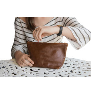 Neceser de PU plegable elegante para hombre, neceser de cuero genuino de alta calidad para neceser, cierre de cremallera, gran capacidad, a la moda - Product Image 1