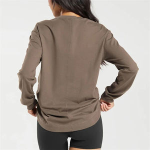 Sweat-shirt pour femme en coton 100% léger, imprimé avec logo sur le devant, personnalisable, streetwear, service OEM - Product Image 2