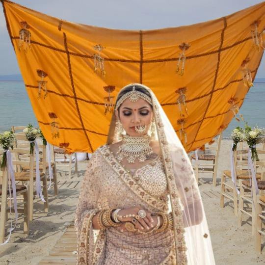 Sikh 2020 Bridal Indian Punjabi Sikh Brides Wedding Henna Stock - Main Image