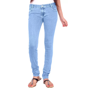 Orienté vers l'exportation Qualité supérieure 2025 Meilleure vente Produit personnalisé Design délavé Plus Size Slim Fit Pantalon en jean pour femmes - Product Image 4