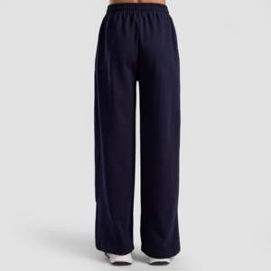 Pantalones anchos inversos para mujer, transpirables, de tejido, estilo casual de otoño, con decoración de rayas laterales, cintura media, lavado de color, ajuste holgado - Product Image 2