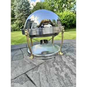 Buffet de nourriture chauffe-plat moderne de qualité supérieure commerciale avec couvercle en verre chauffe-plat en argent de luxe avec pied à griffe - Product Image 1