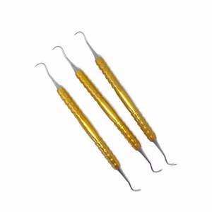 Vente en gros de scalaires dentaires manche couleur or scalaire dentaire aiguisé en acier inoxydable à double extrémité de qualité chirurgicale-Source d'alimentation manuelle - Product Image 1