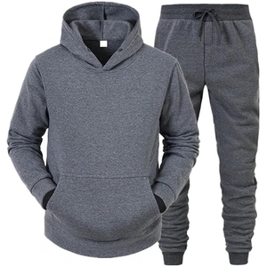 New <b>Hoodie</b> Sweatpants Jogger Sets Tracksuits Unisex Sweat Suits Custom Plain Gym tracksuit for man, 100% cotton - Product Image 1