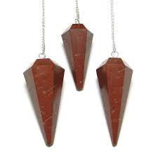 Pendentif de radiesthésie en jaspe rouge naturel, pointe de cristal, pierre précieuse de guérison, outil de divination Reiki pour chakras, vente en gros - Product Image 2