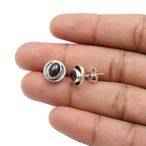 January Birthstone Jewelry 925 Sterling Silver Natural Red <b>Garnet</b> Gemstone Oval Stone Stud <b>Earrings</b> for Everyday Wear Jewelry - Product Image 4