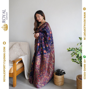 Présentation de Superhit Designer Pashmina Multi Thread Heavy Party Wear Saree Fabricant par Royal Export à Surat Gujarat - Product Image 6