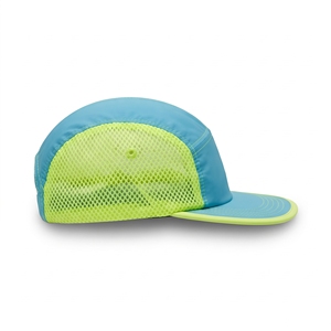 Gorra de nailon impermeable para acampar, azul y verde lima, de 5 paneles, con malla, unisex, informal, para exteriores, transpirable, para primavera y verano, para adultos - Product Image 4
