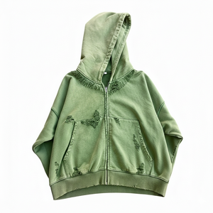 Sudadera con Capucha Extra Grande de Invierno Personalizada, 100% Algodón, Gruesa, 450 g/m², Felpa, Lavado Ácido, Bolsillo, Estilo Vintage Y2K, Ropa Urbana - Product Image 1