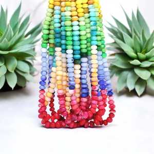 Perles de rondelle lisse d'opale bonbon ombré multicolore de 7mm à 10mm brin de pierres précieuses en vrac pour la fabrication de bijoux approvisionnement en gros Inde - Product Image 1