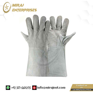 Guantes de cuero resistentes al calor de alta calidad para uso en exteriores Guantes de soldadura del fabricante pakistaní - Product Image 2