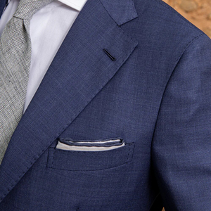Tailored <strong>Navy</strong> Wool/Polyester Suit <strong>Jacket</strong> Men's Formal <strong>Wedding</strong> Groom Business Exquisite Two-button Breathable Waterproof Fashion - Product Image 3