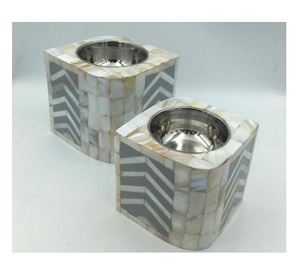 Vente chaude Artisanat indien de qualité Support de bougie Bakhoor en bois et incrustations d'os, Bougie chauffe-plat Rose pour décoration intérieure et table - Product Image 6