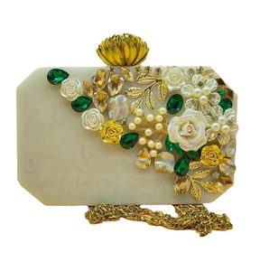 Embrague de resina metálica de moda para niñas, regalo de boda, bolso de mano para fiesta, accesorio de moda, bolso de resina de moda - Product Image 1