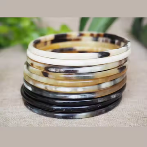 กำไลข้อมือผู้หญิงและกำไลเขา100% ธรรมชาติคุณภาพสูงแฟชั่นหรูหราด้วยงานฝีมือรูปพระจันทร์เสี้ยว - Product Image 2