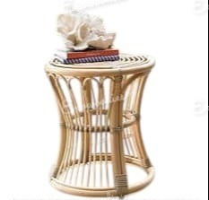 Eco-friendly Natural and Durable Rattan Stool Perfect for Living Room Stools Rattan Ottoman Stools Bone Inlay Console - Product Image 3