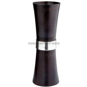 Jarrón cónico de metal dorado antiguo de lujo con acabado envejecido, elegante acento decorativo alto para espacios modernos para el hogar y la Oficina - Product Image 6