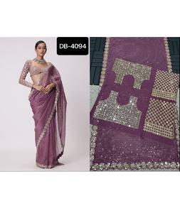 Vêtements traditionnels indiens et pakistanais Saree élégant en soie et coton Salwar Lehenga pour mariage et festival Saree - Product Image 1