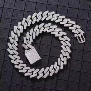 Cadena de eslabones cubanos de Hip Hop con diamantes, joyería de lujo, cadena cubana de diamantes cultivados en laboratorio de corte redondo para hombres - Product Image 1