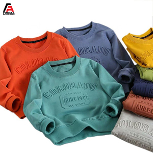 En gros 100% Coton ras du cou plaine pull à capuche personnalisé mens 3d relief pulls ras du cou - Product Image 6
