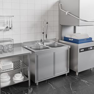 ตู้ซิงค์เชิงพาณิชย์ PREMIUM - สแตนเลส - 1000x700 มม. - อ่างเดี่ยวขวา - Product Image 6