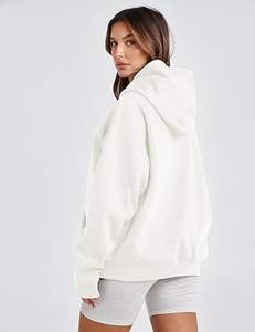 OEM Private Label <b>Women</b> Hoodie Wholesale <b>Long</b> Sleeve Pullover <b>Sweatshirt</b> with Fleece Material Custom Logo Supplier - Product Image 4