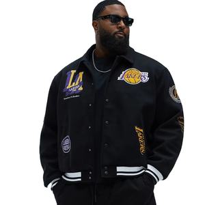 Veste universitaire tendance OEM pour hommes, broderie en chenille respirante, veste universitaire de basketball d'équipe américaine personnalisée - Product Image 1