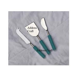 Ensemble de fromage 3 pièces de style tendance avec poignée en résine personnalisée meilleur vendeur couverts en acier inoxydable vaisselle fourchette à beurre - Product Image 4