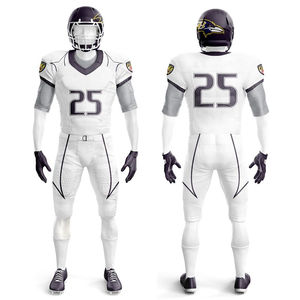 Conjunto de uniforme de fútbol americano juvenil al por mayor jersey de poliéster transpirable estampado multicolor talla grande Corto Americano XL - Product Image 4