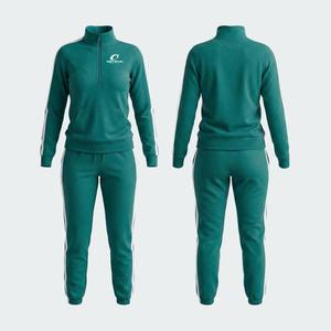 Survêtements à manches longues pour femmes, vêtements décontractés, ensemble de survêtement, coupe régulière, respirant, imprimé avec fermeture éclair quart - Product Image 1