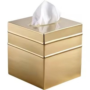 Cubierta Metálica Cuadrada para Caja de Pañuelos, Moderno Dispensador de Papel Facial para Baño, Tocador o Dormitorio - Product Image 4