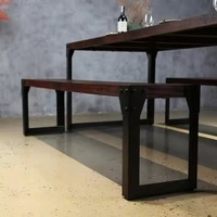 Tables et bancs modernes minimalistes en fer et en bois, prix d'usine, meubles de jardin intérieurs et extérieurs au Vietnam pour la maison, le bureau et l'étude